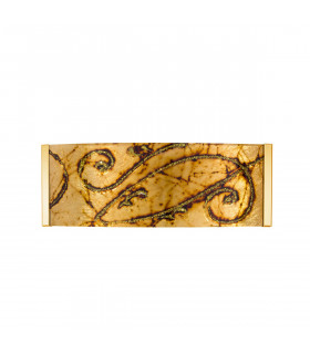 Emozione Glass Flush Wall Lamp 2 Light 24 Carat Gold-1