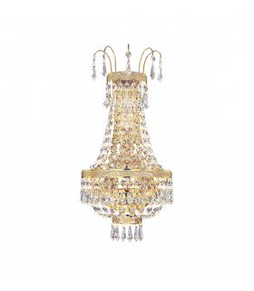 Empire Crystal Glass & Crystal Wall Lamp 3 Light 24 Carat Gold-1