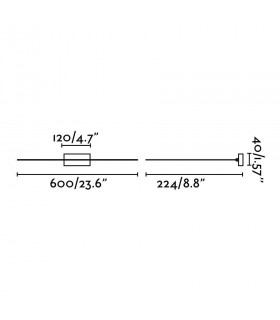 LED Large Picture Wall Light Matt Nickel - 2