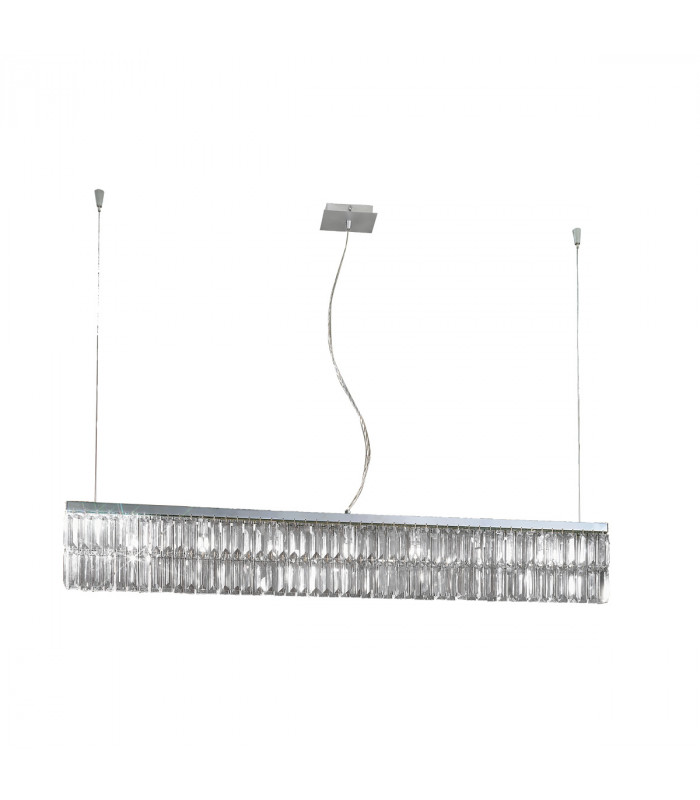 Prisma Crystal Pendant Ceiling Light 10 Light Chrome-1