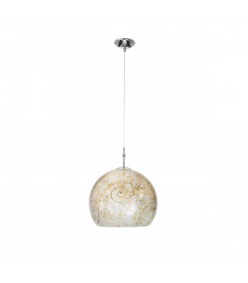 Luna Glass Dome Pendant Ceiling Light Chrome-1