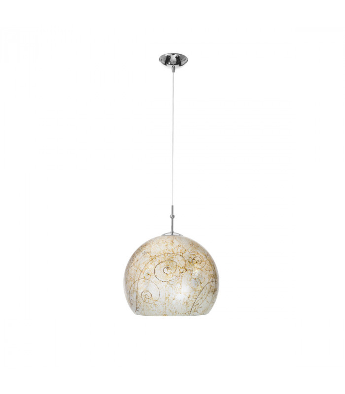 Luna Glass Dome Pendant Ceiling Light Chrome-1