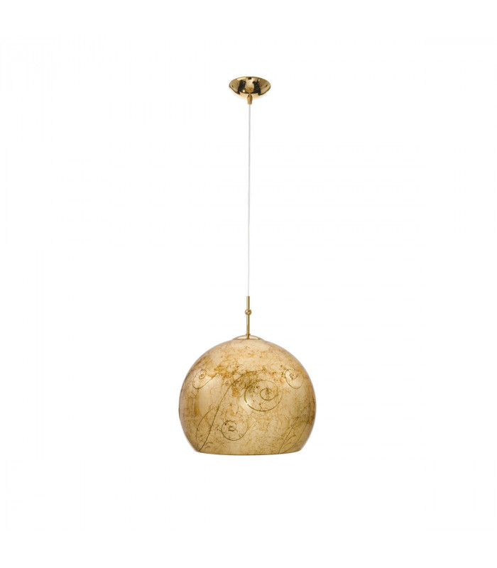Luna Glass Dome Pendant Ceiling Light 24 Carat Gold-1