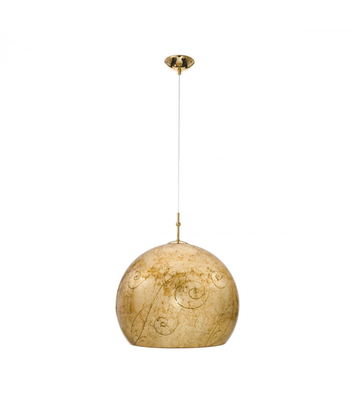 Luna Glass Dome Pendant Ceiling Light 24 Carat Gold-1