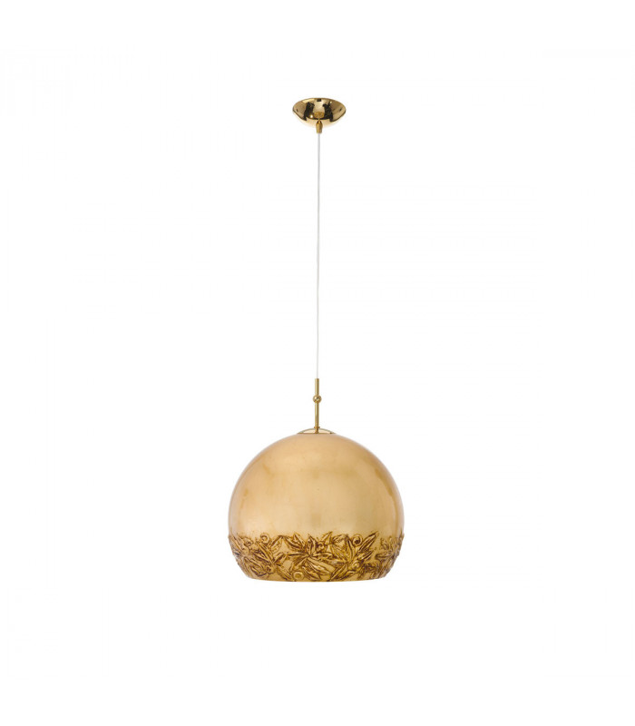 Luna Glass Dome Pendant Ceiling Light 24 Carat Gold-1
