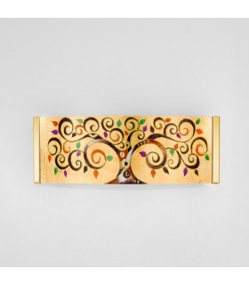Emozione Glass Flush Ceiling Light 2 Light 24 Carat Gold-2