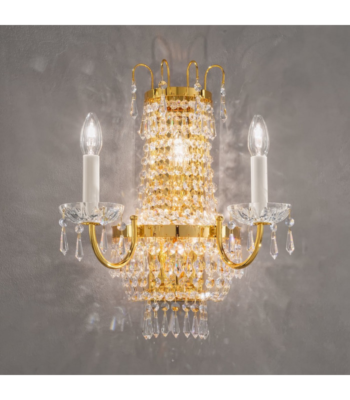 Empire Candle Wall Lamp 5 Light 24 Carat Gold-2