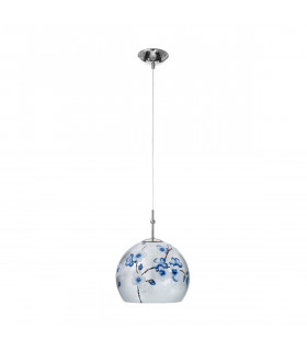 Luna Glass Dome Pendant Ceiling Light Chrome-1