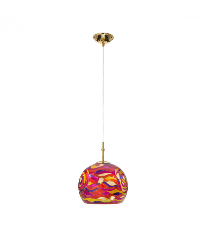 Luna Glass Dome Pendant Ceiling Light 24 Carat Gold-1