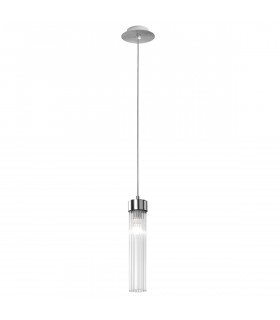 Raggio Glass Slim Pendant Ceiling Light Silver Leaf-1