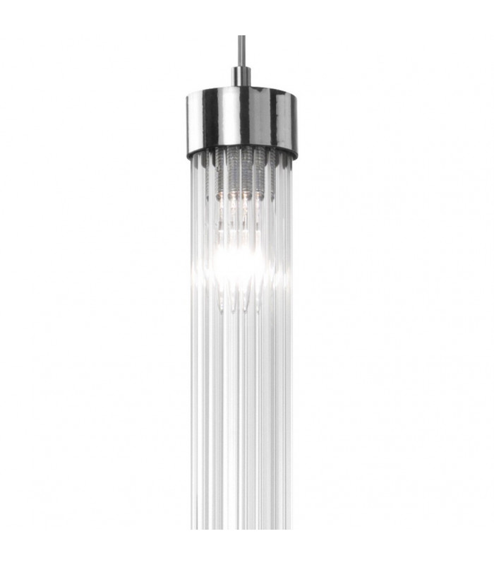 Raggio Glass Slim Pendant Ceiling Light Silver Leaf-3