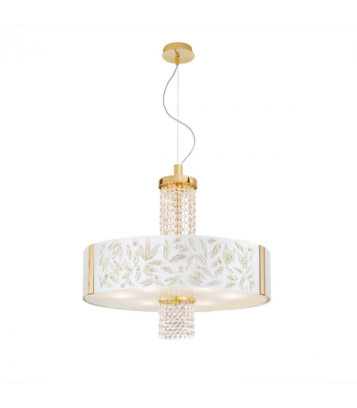 Emozione Glass Cylindrical Pendant Ceiling Light 6 Light 24 Carat Gold-1