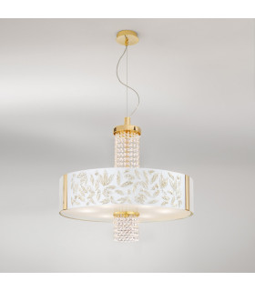 Emozione Glass Cylindrical Pendant Ceiling Light 6 Light 24 Carat Gold-2
