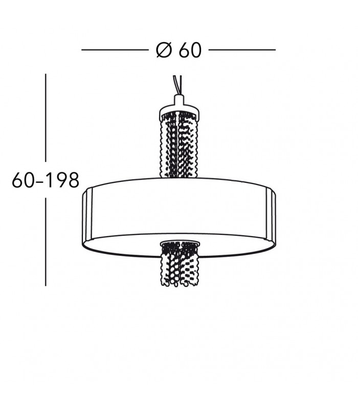 Emozione Glass Cylindrical Pendant Ceiling Light 6 Light 24 Carat Gold-4