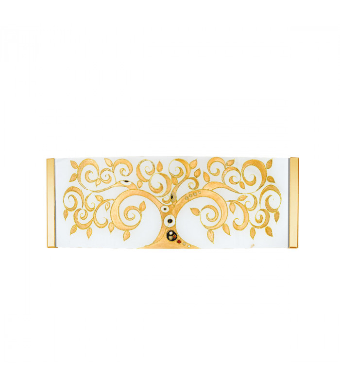 Emozione Glass Flush Wall Lamp 2 Light 24 Carat Gold-1