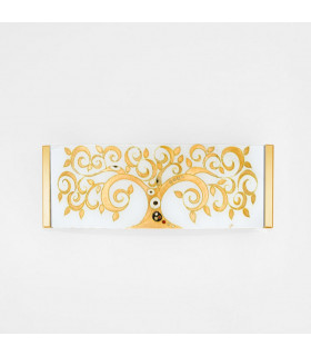 Emozione Glass Flush Wall Lamp 2 Light 24 Carat Gold-2