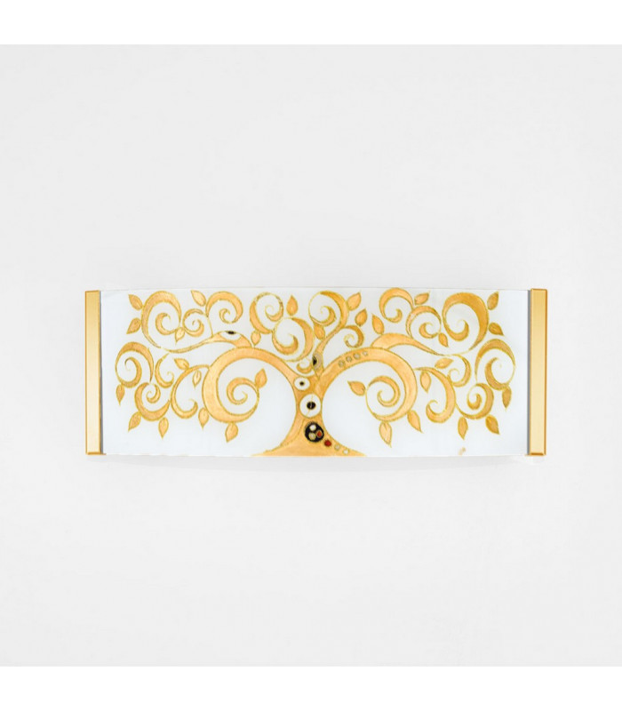 Emozione Glass Flush Wall Lamp 2 Light 24 Carat Gold-2