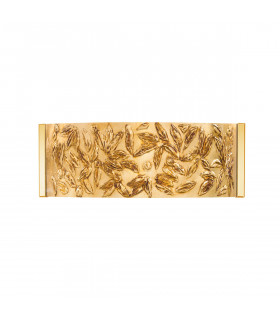 Emozione Glass Flush Wall Lamp 2 Light 24 Carat Gold-1