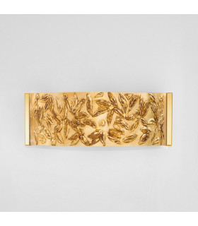 Emozione Glass Flush Wall Lamp 2 Light 24 Carat Gold-2