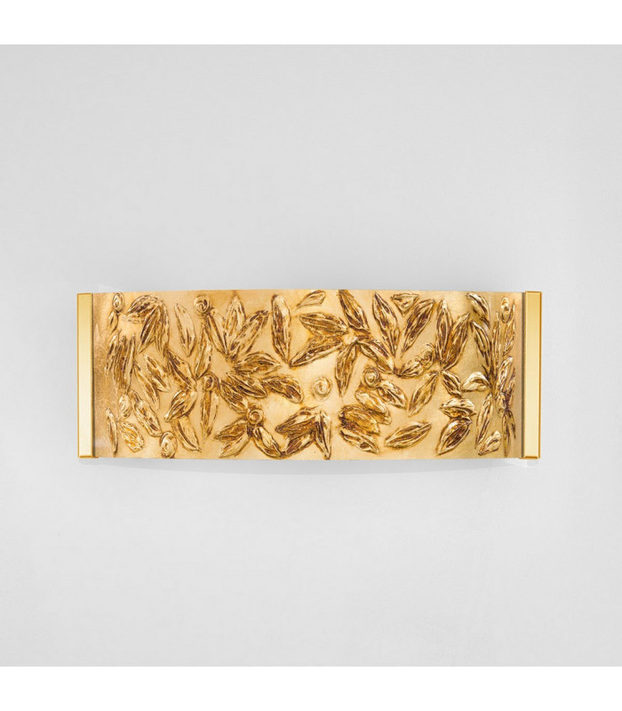 Emozione Glass Flush Wall Lamp 2 Light 24 Carat Gold-2