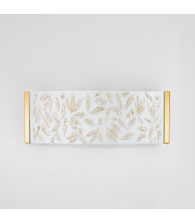 Emozione Glass Flush Wall Lamp 2 Light 24 Carat Gold-2