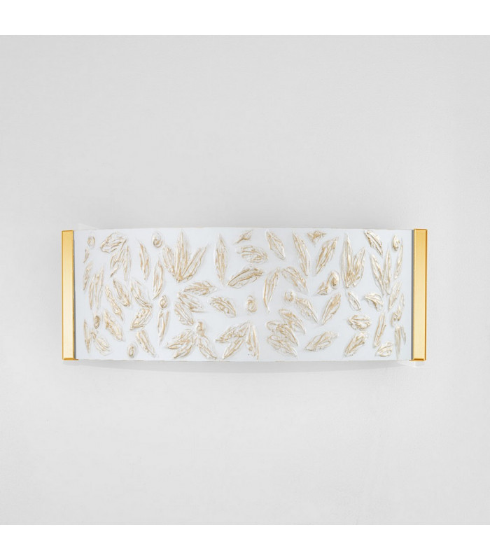 Emozione Glass Flush Wall Lamp 2 Light 24 Carat Gold-2