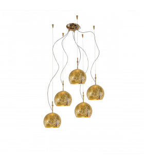 Luna Glass Cluster Pendant Ceiling Light 5 Light 24 Carat Gold-1