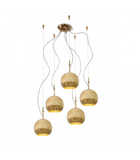 Luna Glass Cluster Pendant Ceiling Light 5 Light 24 Carat Gold-1