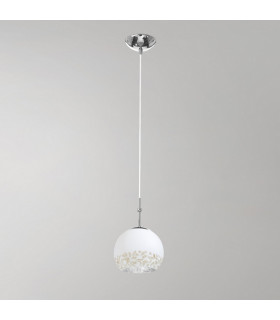 Luna Glass Dome Pendant Ceiling Light Chrome-2