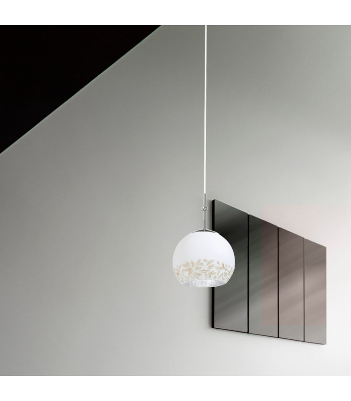 Luna Glass Dome Pendant Ceiling Light Chrome-3