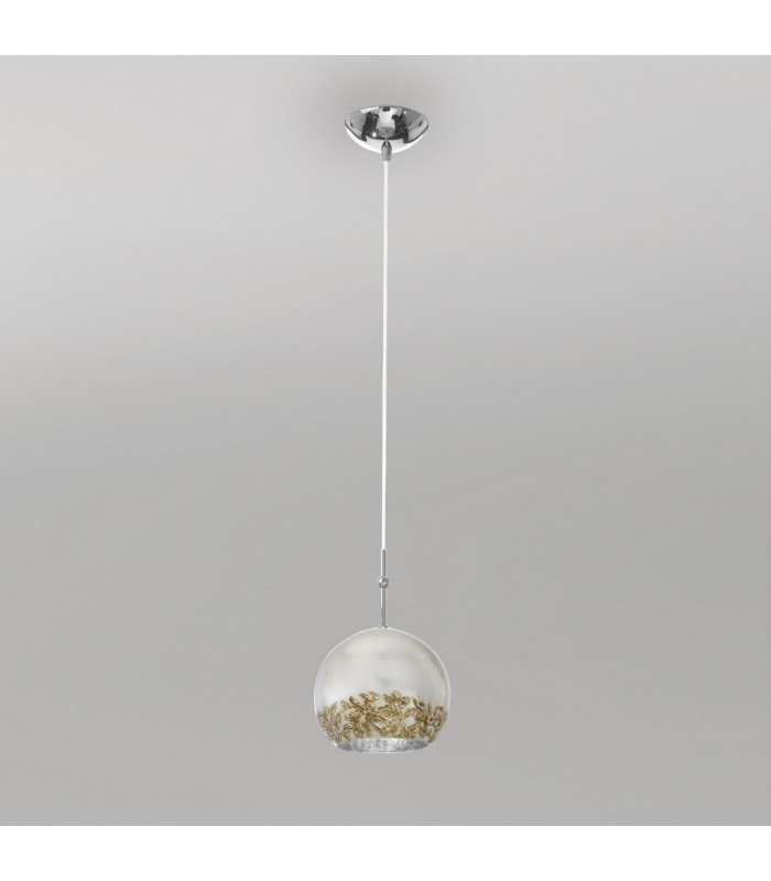 Luna Glass Dome Pendant Ceiling Light Chrome-2