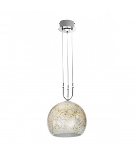 Luna Glass Dome Pendant Ceiling Light 2 Light Chrome-1