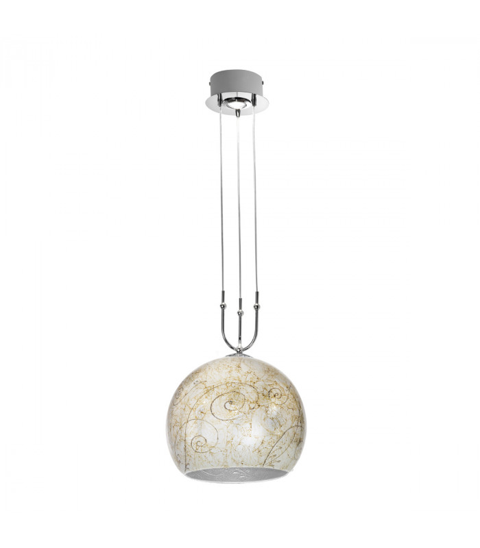 Luna Glass Dome Pendant Ceiling Light 2 Light Chrome-1