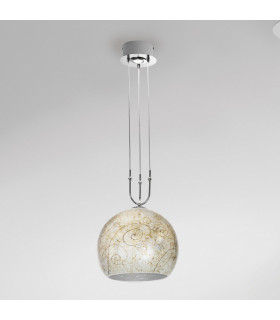 Luna Glass Dome Pendant Ceiling Light 2 Light Chrome-2