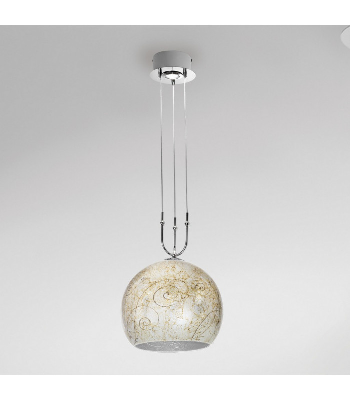 Luna Glass Dome Pendant Ceiling Light 2 Light Chrome-2