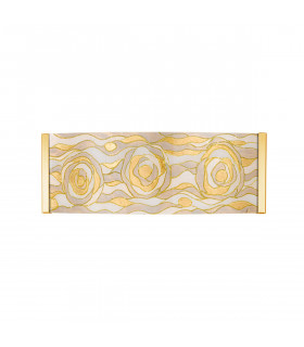 Emozione Glass Flush Wall Lamp 2 Light 24 Carat Gold-1