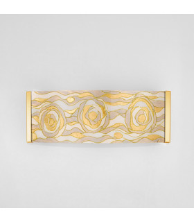Emozione Glass Flush Wall Lamp 2 Light 24 Carat Gold-2