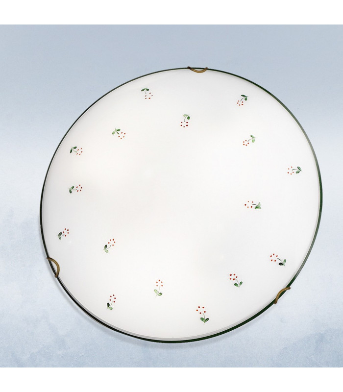 Nonna Glass Decorative Flush Ceiling Light Antique Brass-2