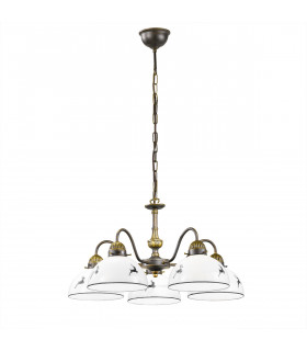 Nonna Multi Arm Pendant Ceiling Light 5 Light Antique Brass-1