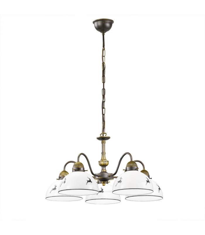 Nonna Multi Arm Pendant Ceiling Light 5 Light Antique Brass-1