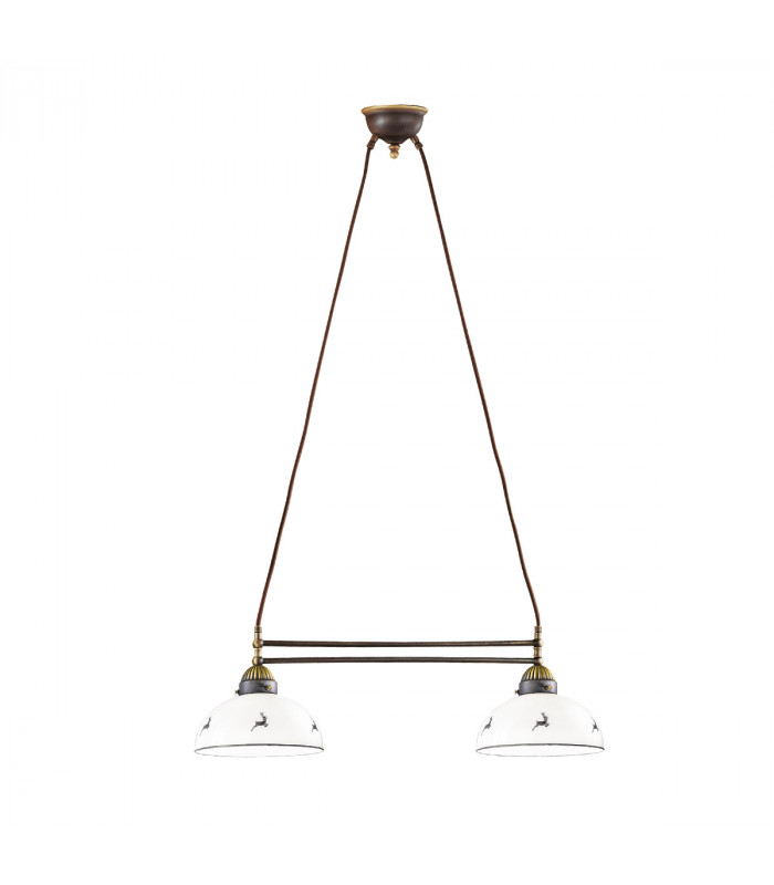 Nonna Dome Pendant Ceiling Light 2 Light Antique Brass-1