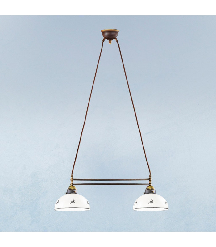 Nonna Dome Pendant Ceiling Light 2 Light Antique Brass-2