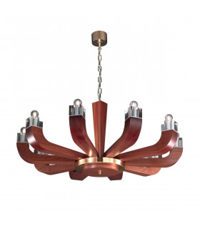 Riviera Multi Arm Pendant Ceiling Light 10 Light Mahagoni-1