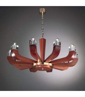 Riviera Multi Arm Pendant Ceiling Light 10 Light Mahagoni-2
