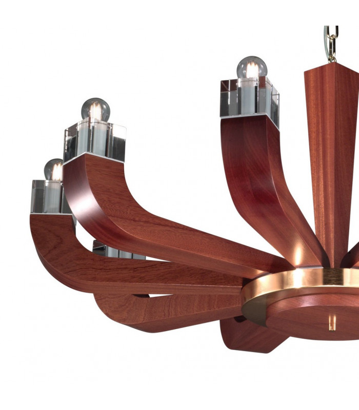 Riviera Multi Arm Pendant Ceiling Light 10 Light Mahagoni-3