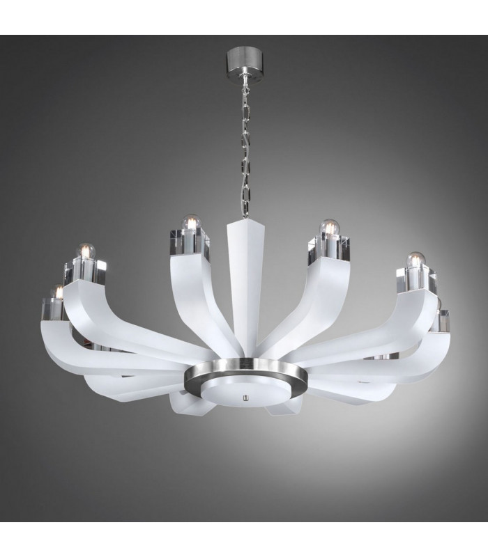 Riviera Multi Arm Pendant Ceiling Light 10 Light White-2