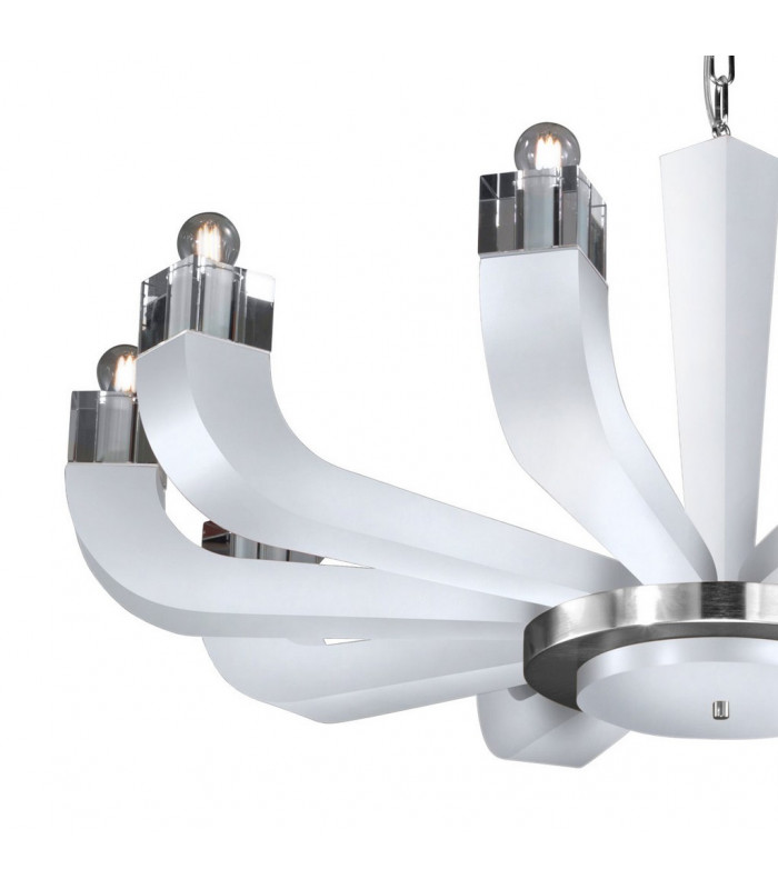 Riviera Multi Arm Pendant Ceiling Light 10 Light White-3