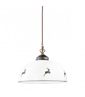 Nonna Glass Dome Pendant Ceiling Light Antique Brass