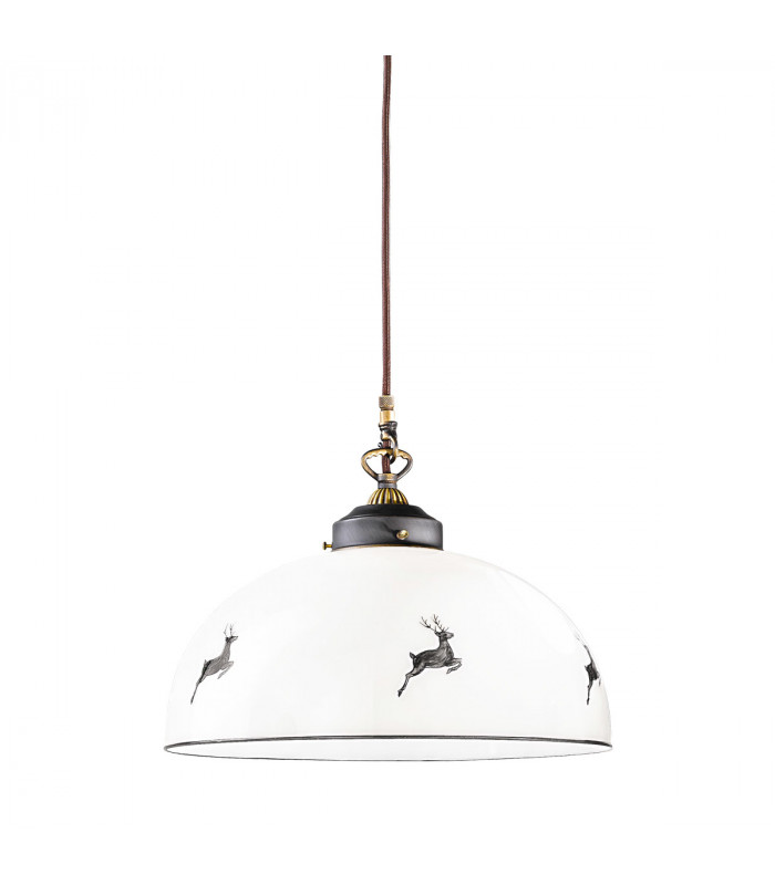 Nonna Glass Dome Pendant Ceiling Light Antique Brass