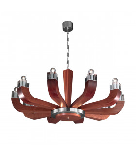 Riviera Glass Multi Arm Pendant Ceiling Light 10 Light Mahagoni-1